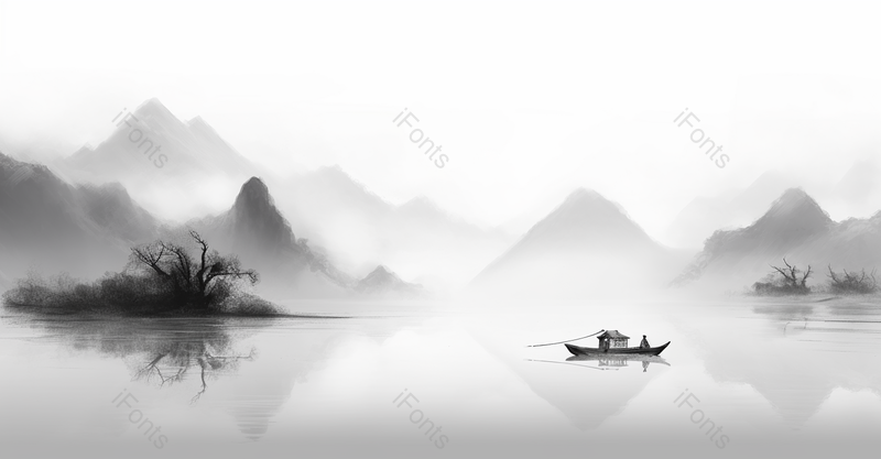 中国画山水水墨意境风背景图,插画/手绘图,插画/手绘图库,插画/手绘图下载,插画/手绘